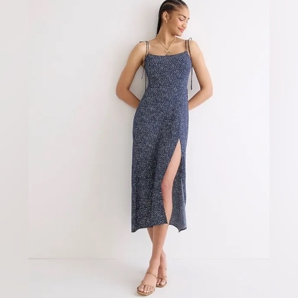 J. Crew Collection Kauai Tie-Shoulder Midi Dress